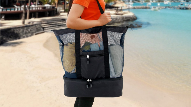 Mesh Beach Bag with Cooler, $18 with code C7Q4XZCO